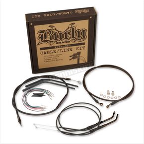 Black Vinyl Handlebar Cable and Brake Line kit for 14 in. Apes W/ABS