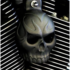 Textured Black Coat Evil Twin Skull Horn Cover