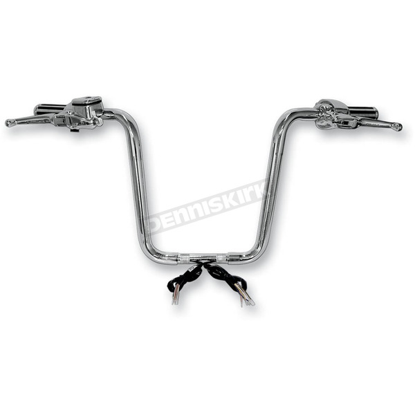Complete Chrome 1 1/4 in. Ape Hanger Handlebar and Control Kit
