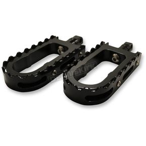 Black BMX/Beartrap Style Footpegs w/Black Teeth