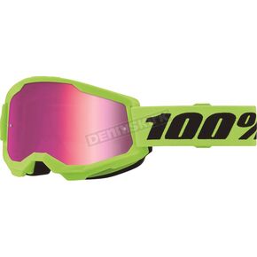 Neon Yellow Strata 2 Junior Goggles w/Pink Mirror Lens 