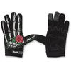 Womens Black/White Rose Bone Gloves