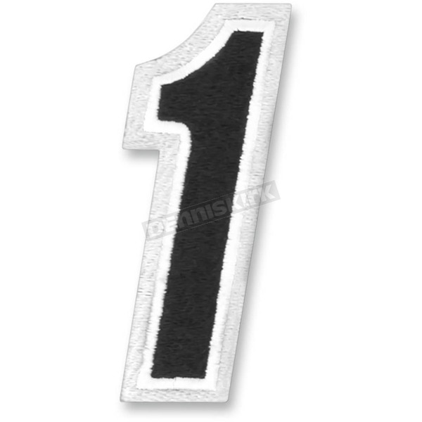 White/Black 5 in. Number 1 Patch