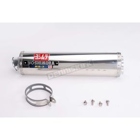RS-3 Oval Race Bolt-On Muffler with Polished Stainless Steel Muffler Sleeve