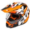 Black/Orange/White Torque X Core Helmet w/Electric Shield