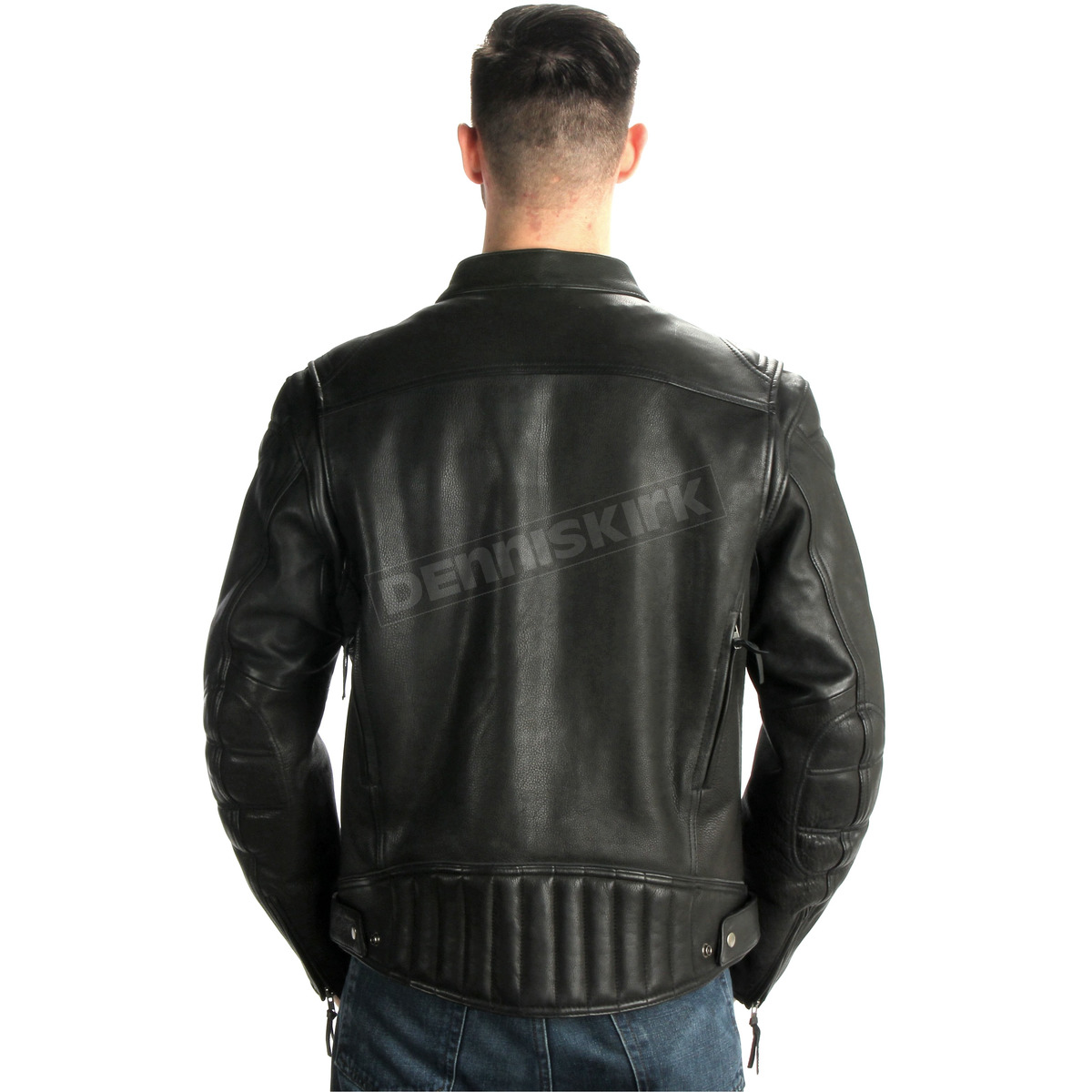 First MFG Co Mens Motorcycle Leather Jacket - Top Performer Black, 4X-Large 