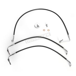 Black Vinyl-Coated Stainless Steel Brake Line Kit For Use With 12-14 Inch Ape Hangers w/o ABS