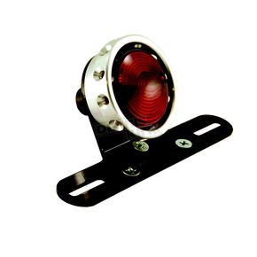 Vintage Drilled Taillight for Custom Use w/Raw Ring