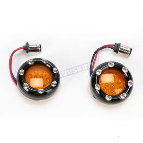 Dual Function Black Trim Ring with White Ring LEDs and Amber Lens