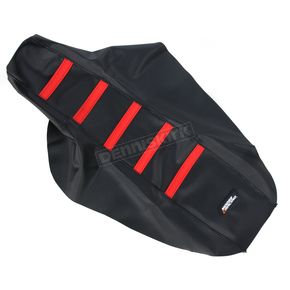Black/Red Ribbed Seat Cover 