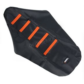 Black/Orange Ribbed Seat Cover 
