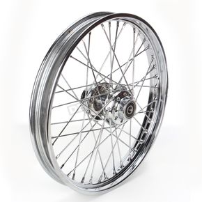 Front Chrome 21x2.15 40-Spoke Laced Wheel Assembly