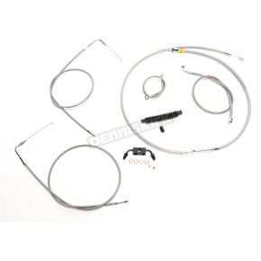 Braided Stainless Standard Handlebar Cable/Brake Line Kit w/ABS For Use With 12