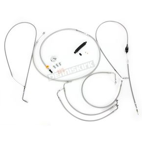 Stainless Braided Handlebar Cable and Brake Line Kit for Use w/12 in. - 14 in. Ape Hangers