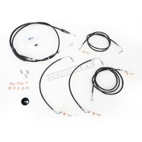 Black Vinyl Handlebar Cable and Brake Line Kit for Use w/15 in. - 17 in. Ape Hangers w/ABS