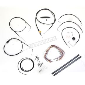 Black Vinyl Handlebar Cable and Brake Line Kit for Use w/12 in. - 14 in. Ape Hangers (w/o ABS)