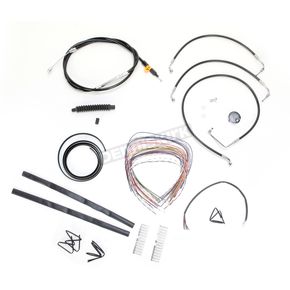 Black Vinyl Handlebar Cable and Brake Line Kit for Use w/15 in. - 17 in. Ape Hangers w/o ABS