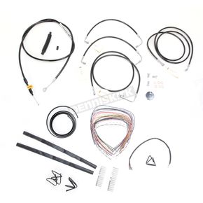 Black Vinyl Handlebar Cable and Brake Line Kit for Use w/18 in. - 20 in. Ape Hangers w/ABS