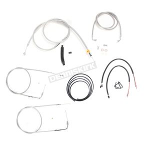 Stainless Braided Handlebar Cable and Brake Line Kit for Use w/18 in. - 20 in. Ape Hangers w/o ABS