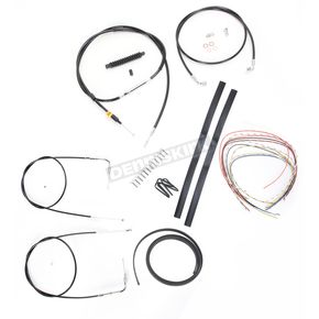 Black Vinyl Handlebar Cable and Brake Line Kit for Use w/15 in. - 17 in. Ape Hangers (w/o ABS)