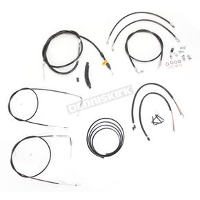 Black Vinyl Handlebar Cable and Brake Line Kit for Use w/18 in. - 20 in. Ape Hangers w/ABS
