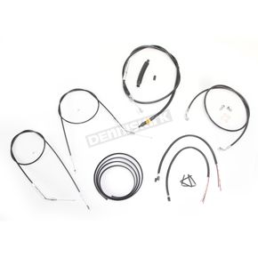 Stainless Braided Handlebar Cable and Brake Line Kit for Use w/15 in. - 17 in. Ape Hangers (Single Disc) w/o ABS