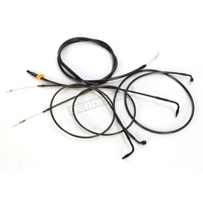 Midnight Stainless Handlebar Cable and Brake Line Kit for Use w/15 in. to 17 in. Ape Hangers (w/o ABS)