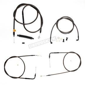 Midnight Stainless Handlebar Cable and Brake Line Kit for Use w/12 in. to 14 in. Ape Hangers (w/o ABS)