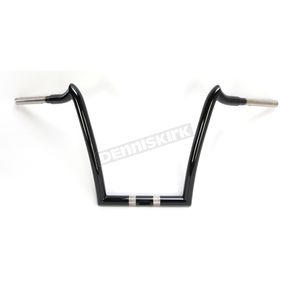 High Gloss Black 1 1/4 in. Stainless Steel Renegade 12 in. Rise Handlebar