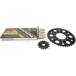 Gold Kawasaki GB520XSO Quick Acceleration Chain with Steel Sprocket