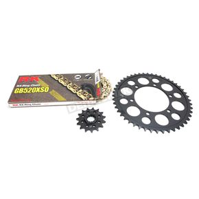 Gold Yamaha GB520XSO Quick Acceleration Chain with Steel Sprocket