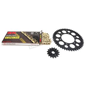 Gold Triumph GB520XSO Quick Acceleration Chain with Steel Sprocket
