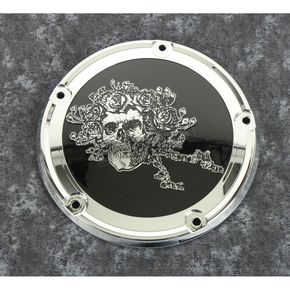 Chrome/Black Grateful Dead Skull and Roses Low Profile Derby Cover