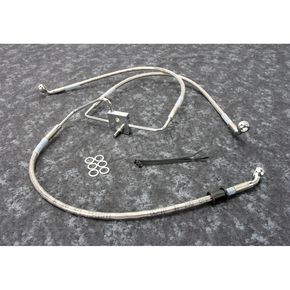 Stainless Steel Extended Length Front Brake Line Kit w/o ABS +4