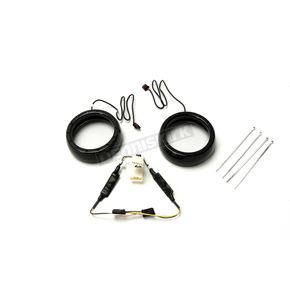 Gloss Black Passing Lamp Trim Rings w/White DRL and Led Turn Signals