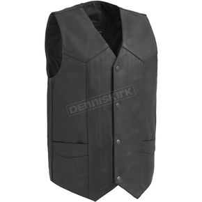 Black The Texan Leather Vest
