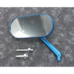 Blue Anodized Forged Oval Left Mirror