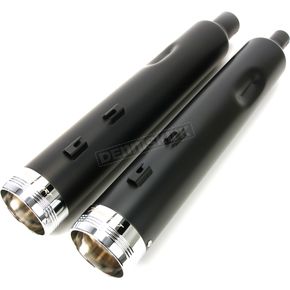 Black 4.5 in. Motopro 45 Slip-On Mufflers w/Chrome Tradition End Caps