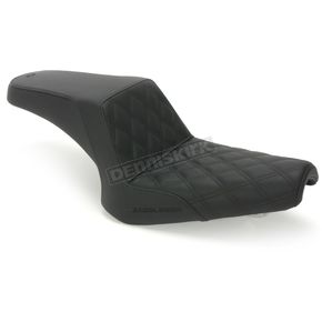 Black Front Lattice-Stitch Step-Up Seat
