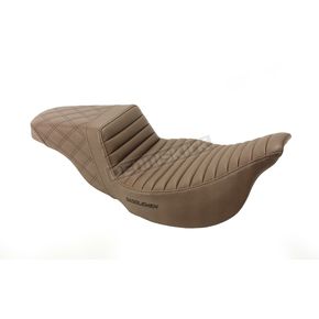 Brown Lattice Stitched Tuck N Roll Step Up Seat
