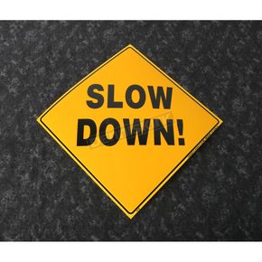 Yellow Plastic Reflective Slow Down Sign