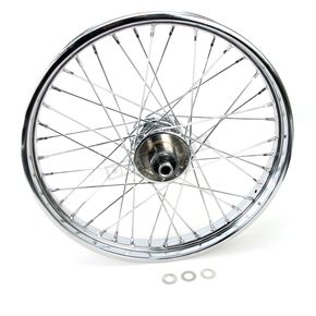 Chrome 21 in. x 2.15 in. Complete Drop Center Front Wheel - Single Disc