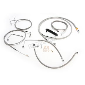 Braided Stainless Standard Handlebar Cable/Brake Line Kit w/ABS For Use With 18-20