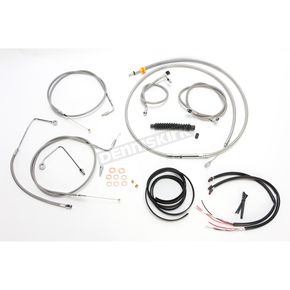 Complete Braided Stainless Handlebar Cable/Brake Line Kit for 15-17