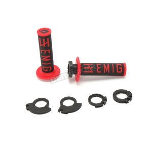 Black/Red EMIG Racing Lock-On Grips