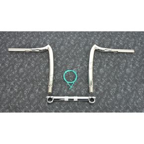 Polished 1 1/2 in. Spearhead 14 in. Rise Handlebar w/1 1/4 in. Clamping Area