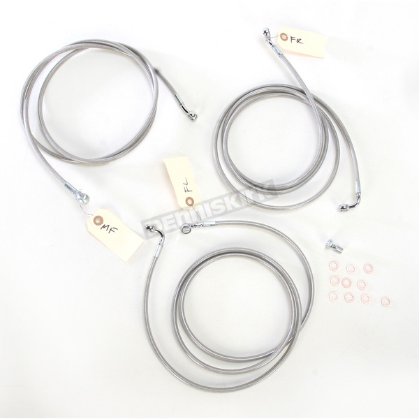 Stainless Steel Brake Line Kit For Use With 12-14 Inch Ape Hangers w/ABS