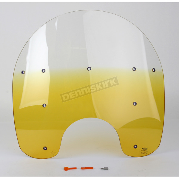 17 in. Replacement Gradient Yellow Plastic for use with OEM Harley-Davidson Detachable King Size Windshield Hardware and 7 in. Headlight
