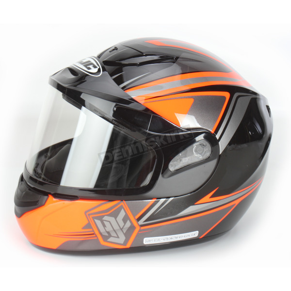 Orange/Black/Silver CS-R2SN MC-6 Seca Helmet with Framed Dual Lens Shield
