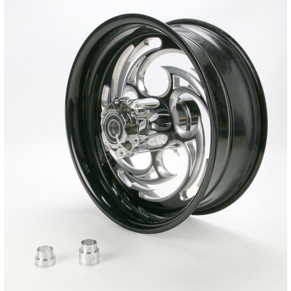 Black 18 x 10.5 Eclipse Savage One-Piece Wide Tire Wheel for GSX1300R Hayabusa Custom Application